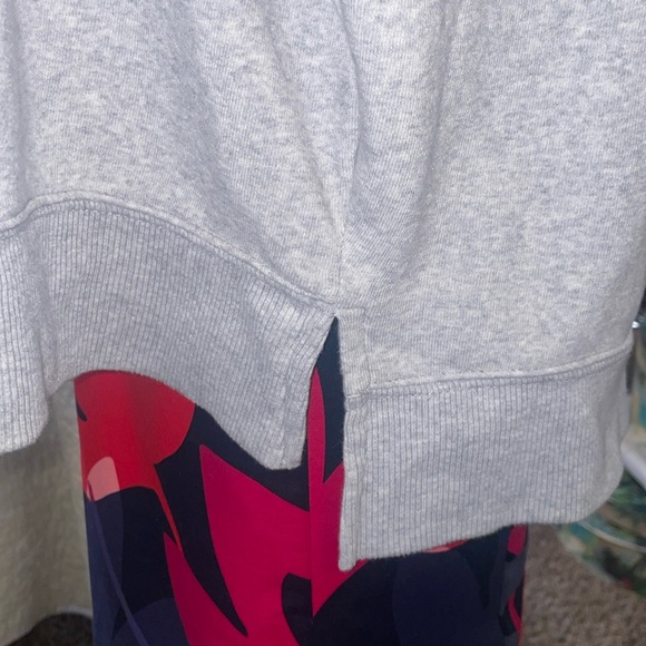 Time and Tru Grey Oversized Sweat Shirt Sweater Size 12-14 Turtleneck Flannel - Picture 4 of 7